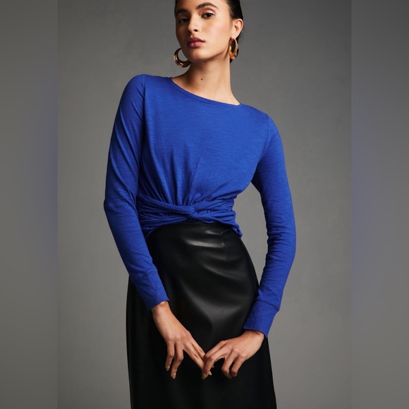 Anthropologie Pilcro Long-Sleeve Twist Tee - Picture 1 of 9